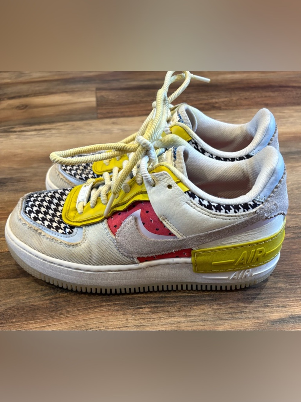 Nike Air Force 1 Low Shadow Multi-Print Patchwork Sneakers Womens size 7